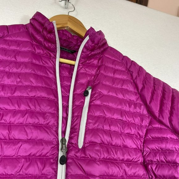 LL Bean Womens Ultralight Downtek Down Puffer Jacket Suze L Fuschia Stowaway - Picture 8 of 13
